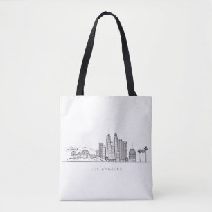 Minimalist Los Angeles Skyline Illustration Tote Bag