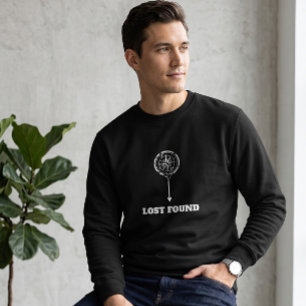 Minimalist Lost Found Black Compass Crewneck Sweatshirt