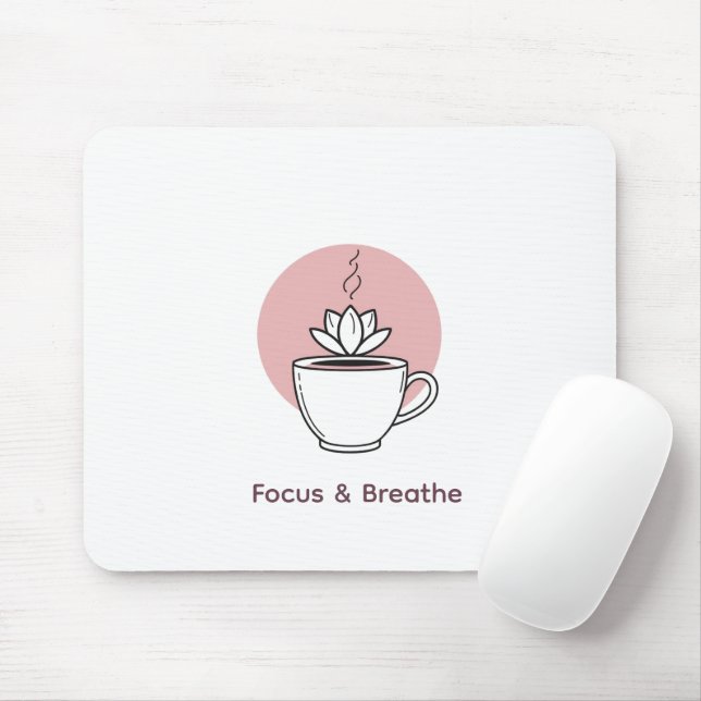 Minimalist Lotus Art Mouse Mat (With Mouse)