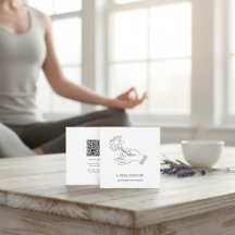 Minimalist Lotus Hand Meditation Instructor QR