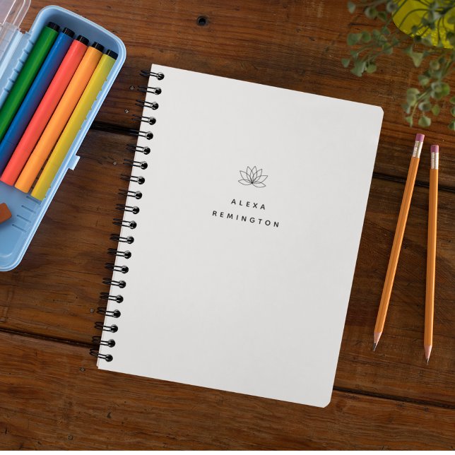 Minimalist Lotus Monogram Notebook (Creator Uploaded)