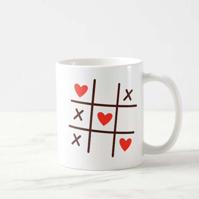 Minimalist Love Cute Valentine Day Cheerful Pink Coffee Mug (Right)