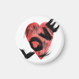 Minimalist "LOVE" Grunge Heart Magnet – Modern Kit