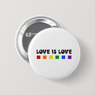 Minimalist Love Is Love Pride Rainbow 6 Cm Round Badge