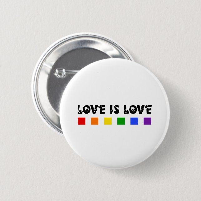 Minimalist Love Is Love Pride Rainbow  6 Cm Round Badge (Front & Back)