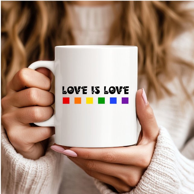 Minimalist Love Is Love Pride Rainbow  Coffee Mug (Creator Uploaded)