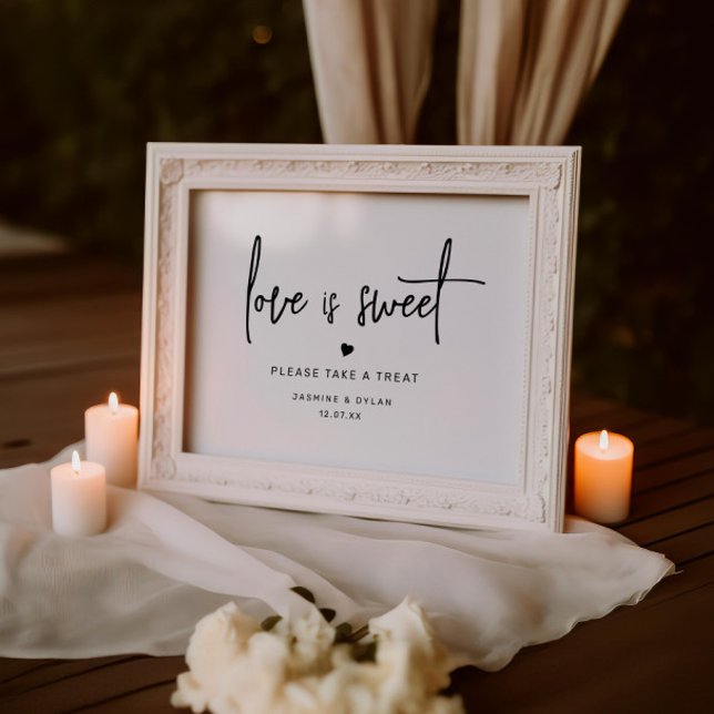 Minimalist Love is Sweet Wedding Favour Sign (Creator Uploaded)