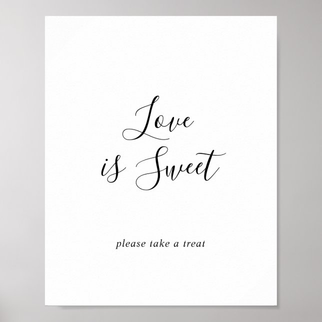 Minimalist Love Is Sweet Wedding Sign (Front)