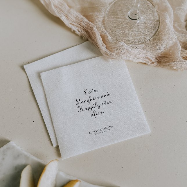 Minimalist Love Laughter and Happily Ever After  N Napkin (Creator Uploaded)