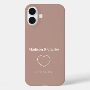 Minimalist Love Wedding Anniversary iPhone 16 Plus Case