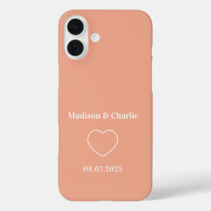 Minimalist Love Wedding Anniversary iPhone 16 Plus Case