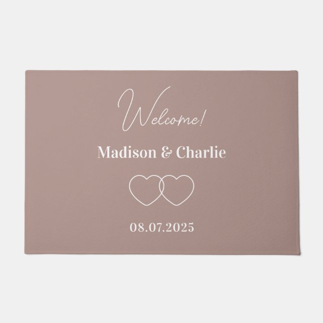 Minimalist Love Wedding Anniversary Doormat (Front)
