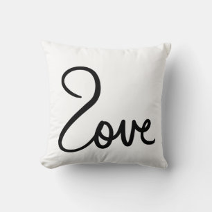 Minimalist "love" Word Typography Design Cushion