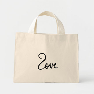 Minimalist "love" Word Typography Design Mini Tote Bag