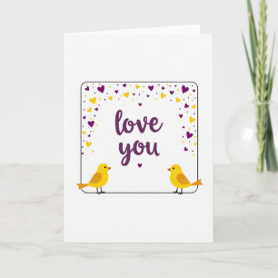 Minimalist Love You Birds Card