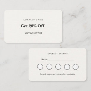 Minimalist Loyalty Card Aesthetician Punch Suite