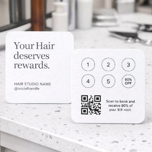 Minimalist Loyalty Program Business Card QR Code