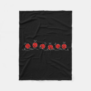 Minimalist Lucky Ladybug Cute Lady Bug Graphic Fleece Blanket