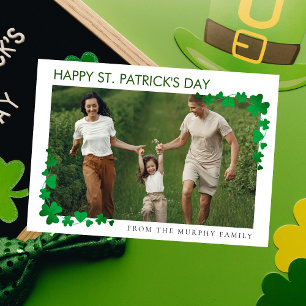 Minimalist lucky shamrock st. Patrick's Day One  Holiday Card