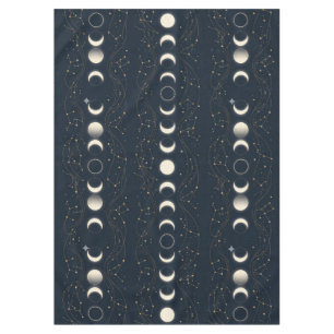 Minimalist Lunar Phases Pattern with Stars and Nig Tablecloth