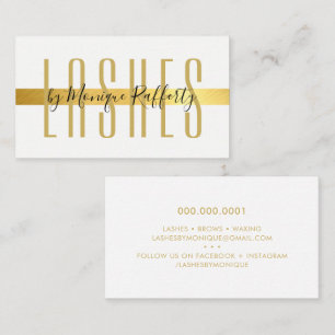 MINIMALIST LUXE stylish faux gold foil band black Business Card