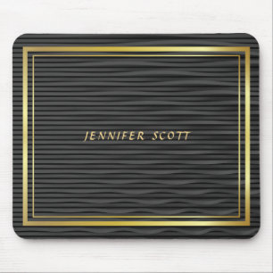 Minimalist Luxury Black Gold Mouse Mat