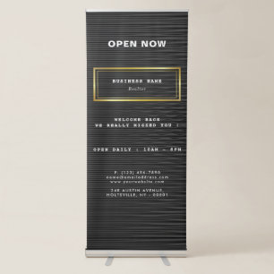Minimalist Luxury Black Gold Retractable Banner