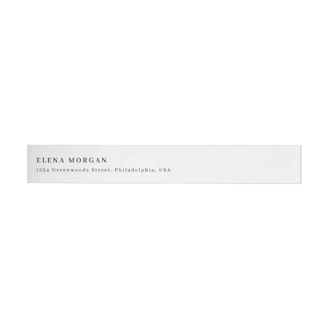 Minimalist Luxury Black Wedding Wrap Around Label (Individual)