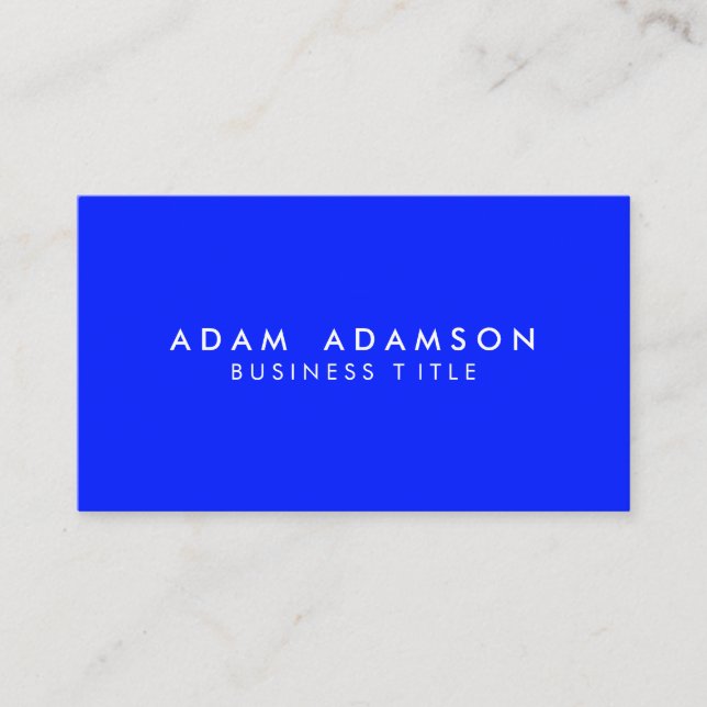 Minimalist Luxury Blue Colour - Elegant Simple Business Card (Front)