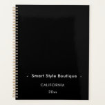 Minimalist Luxury Boutique Black and White Planner<br><div class="desc">An elegant and refined design elevates your name or business name through minimal and modern styling.</div>