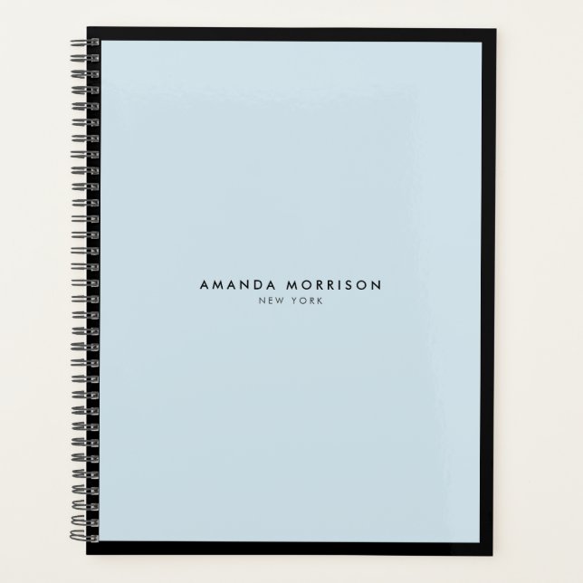 Minimalist Luxury Boutique Black/Blue Appointment Planner (Front)