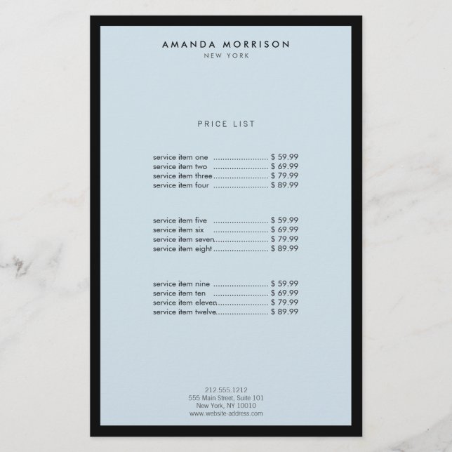 Minimalist Luxury Boutique Black/Blue Flyer (Front)