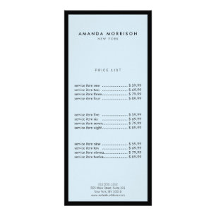 Minimalist Luxury Boutique Black/Blue Rack Card