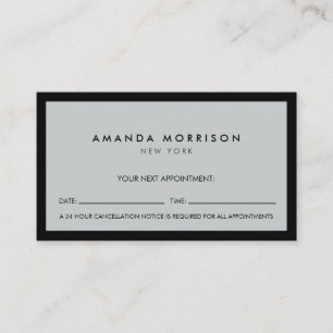Minimalist Luxury Boutique Black/Grey Appointment Business Card