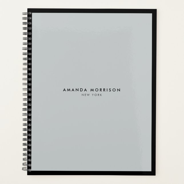 Minimalist Luxury Boutique Black/Grey Appointment Planner (Front)