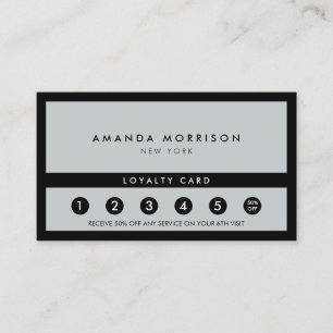 Minimalist Luxury Boutique Black/Grey Loyalty Card