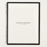 Minimalist Luxury Boutique Black/Ivory Appointment Planner<br><div class="desc">An elegant and refined design elevates your name or business name through minimal and modern styling on this classic appointment book planner. © 1201AM Design Studio</div>