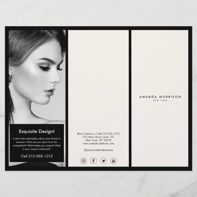 Minimalist Luxury Boutique Black/Ivory Brochure (Front)