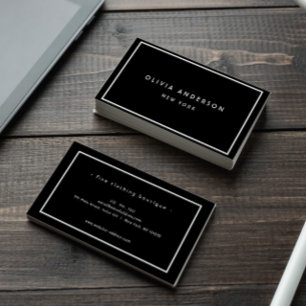 Minimalist Luxury Boutique Black/Ivory Business C Card