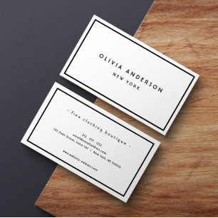 Minimalist Luxury Boutique Black/Ivory Business Card