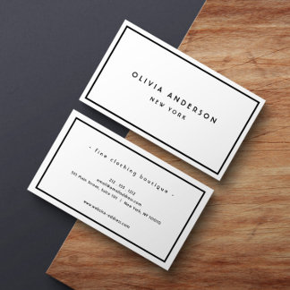 Minimalist Luxury Boutique Black/Ivory Business Card