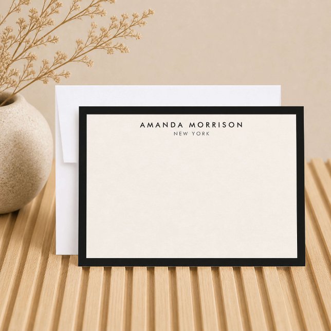 Minimalist Luxury Boutique Black/Ivory Note Card (Creator Uploaded)