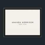 Minimalist Luxury Boutique Black/Ivory Postcard<br><div class="desc">Coordinates with the Minimalist Luxury Boutique Black/Ivory Business Card Template by 1201AM. An elegant and refined design elevates your name or business name through minimal and modern styling. The thin black border is grounded on an ivory background to give a luxury feel to this personalised flat note card design. Great...</div>