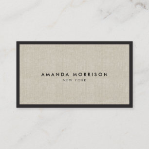 Minimalist Luxury Boutique Black/Linen Business Card