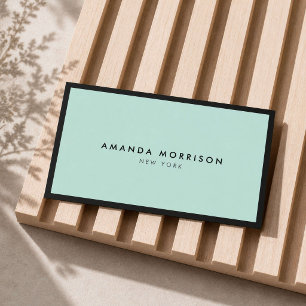 Minimalist Luxury Boutique Black/Mint Business Card