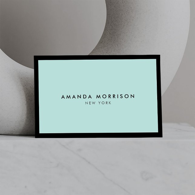 Minimalist Luxury Boutique Black/Mint Business Card (Creator Uploaded)