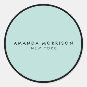 Minimalist Luxury Boutique Black/Mint Classic Round Sticker