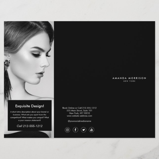 Minimalist Luxury Boutique Black/White Brochure (Front)