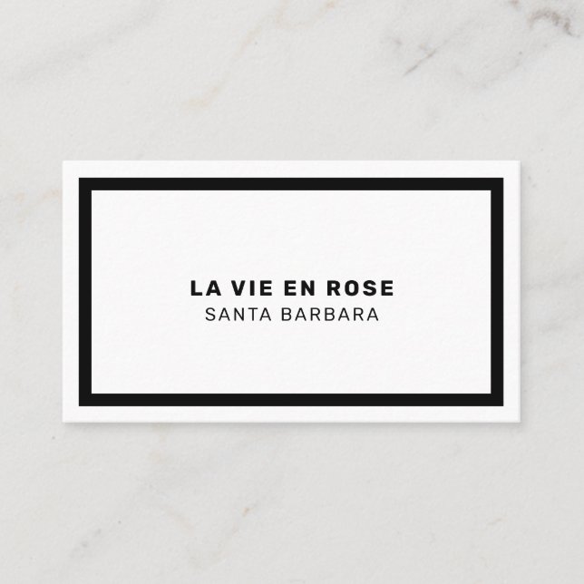 Minimalist Luxury Boutique Black White Business Card (Front)