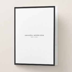 Minimalist Luxury Boutique Black/White Pocket Folder